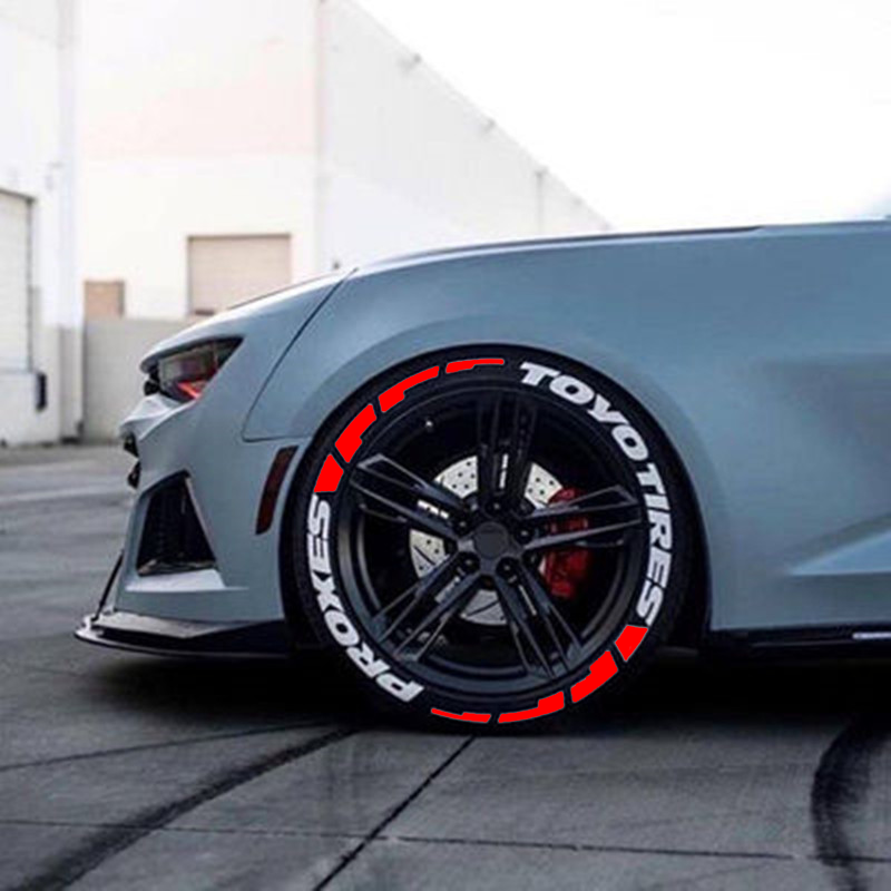 Permanent Tire Lettering Stickers Toyo Tires Proxes set 4 wheels 32mm for 14" to 22"