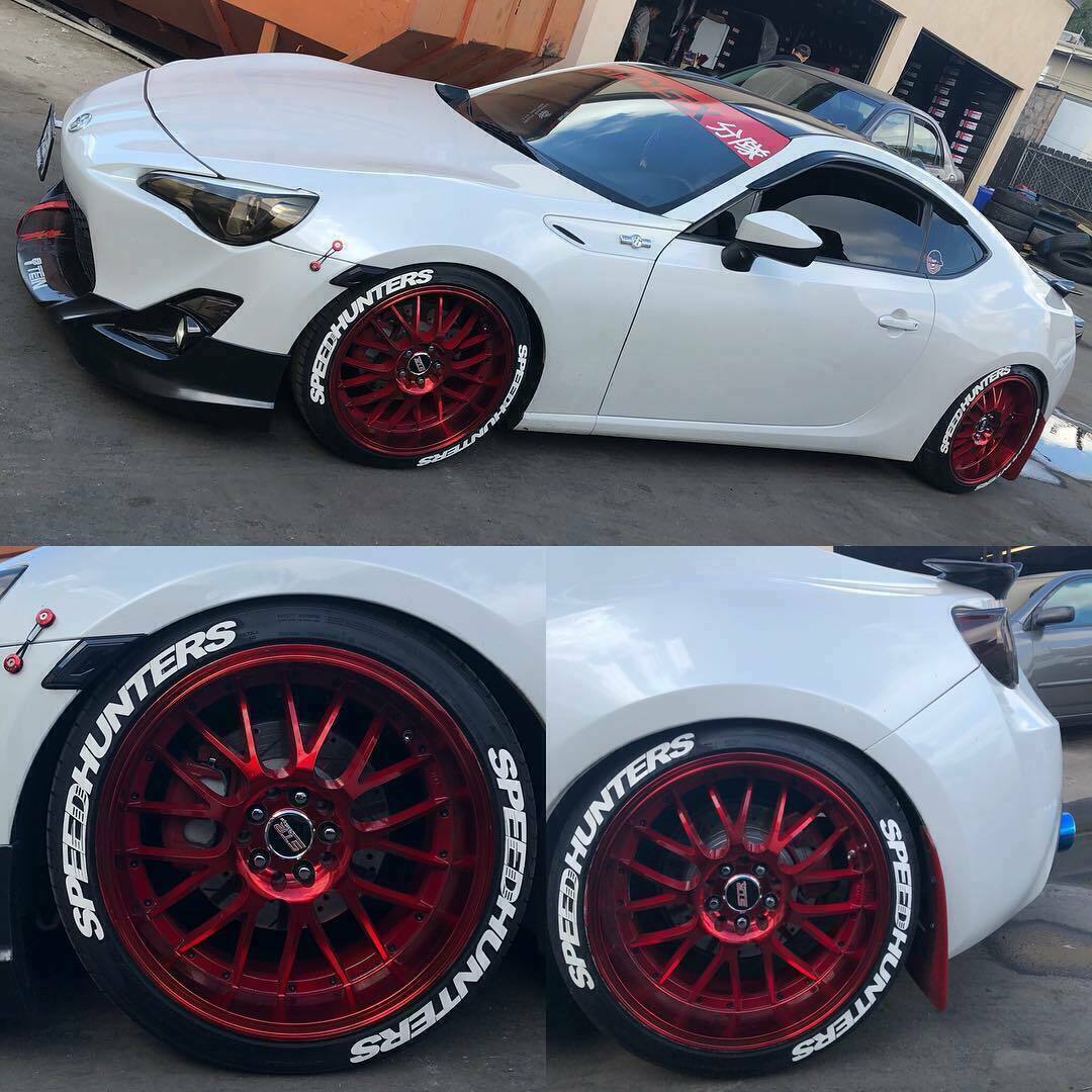 Permanent Tire Lettering Stickers SpeedHunters set 4 wheels 1.38" for 14" to 22"