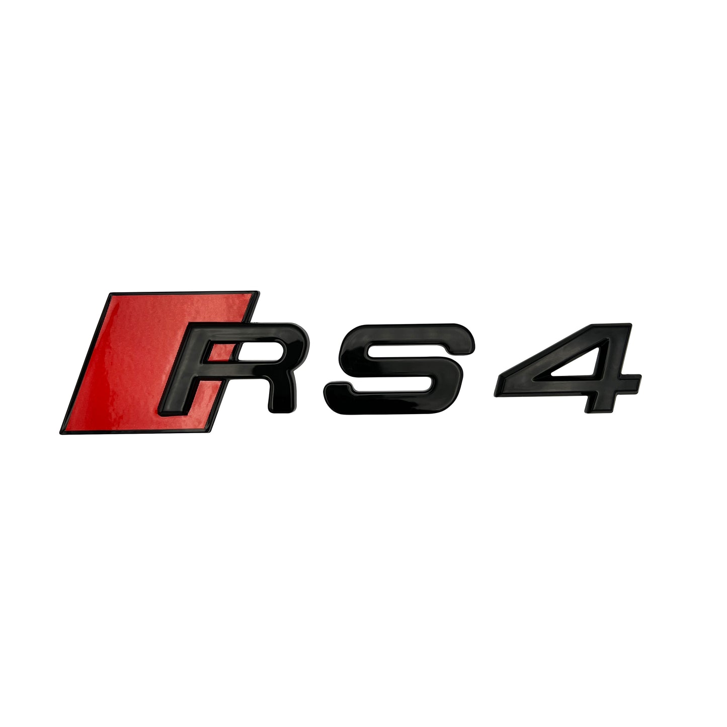 Audi RS4 Gloss Black Emblem 3D Badge Rear Trunk Tailgate fit Audi RS4 S4 A4 Logo