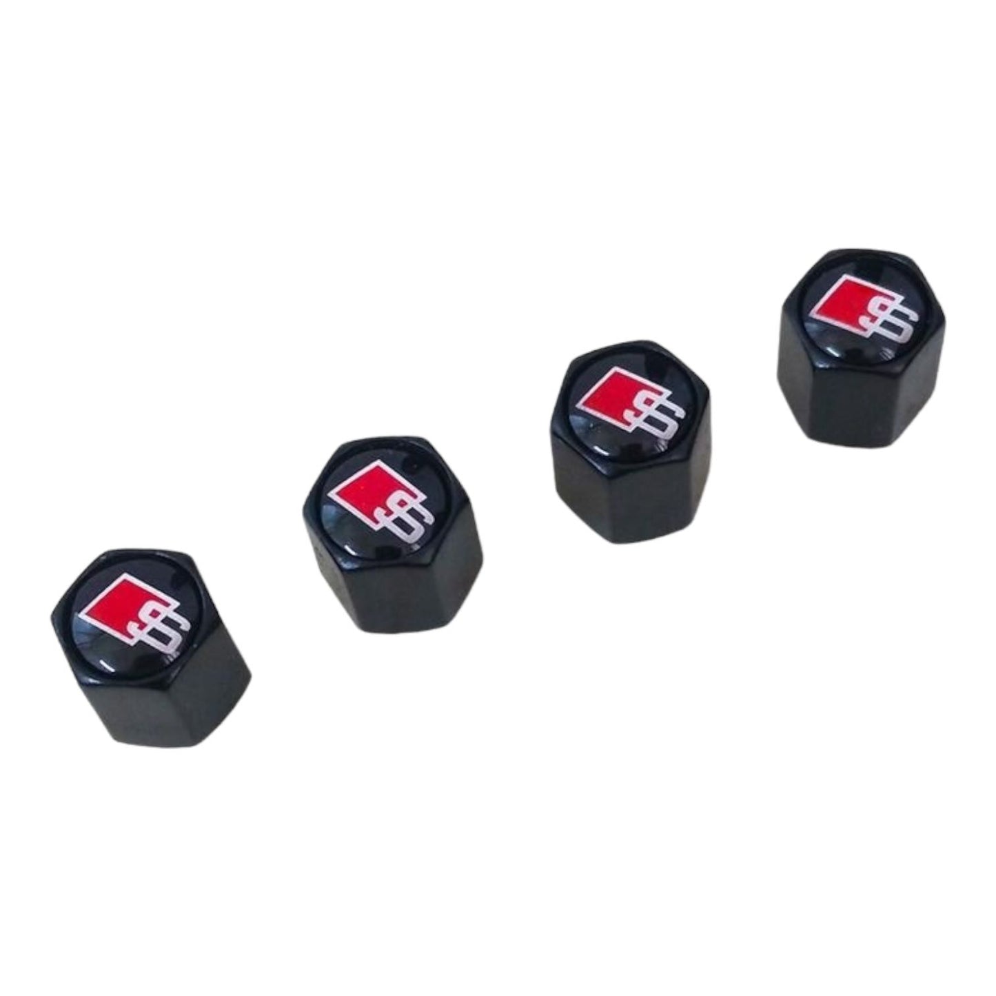 4x Black S aluminium Tire Air Valve Cap For Most Audi Cars, Trucks & SUVs