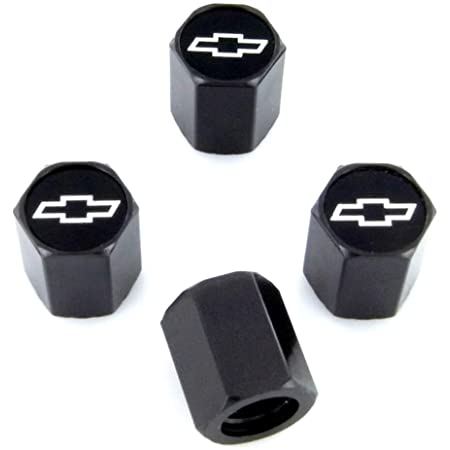 4x Black aluminium Tire Air Valve Cap For Most Chevrolet Cars, Trucks & SUVs