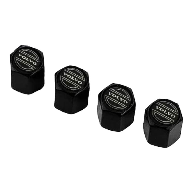 4x Black aluminium Tire Air Valve Cap For Most Volvo Cars, Trucks & SUVs
