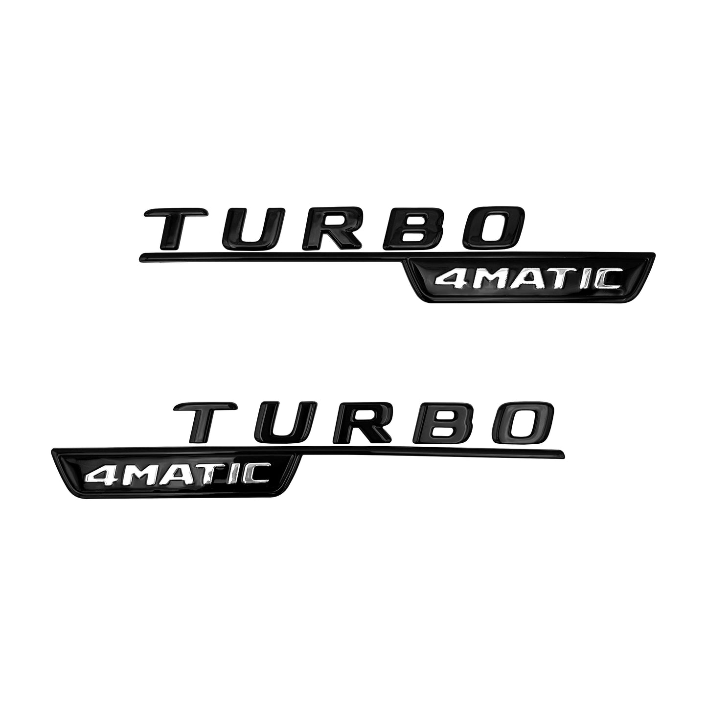 2014-2016 Mercedes Benz AMG TURBO 4MATIC Emblem Matte Black Side Fender 3D Badge