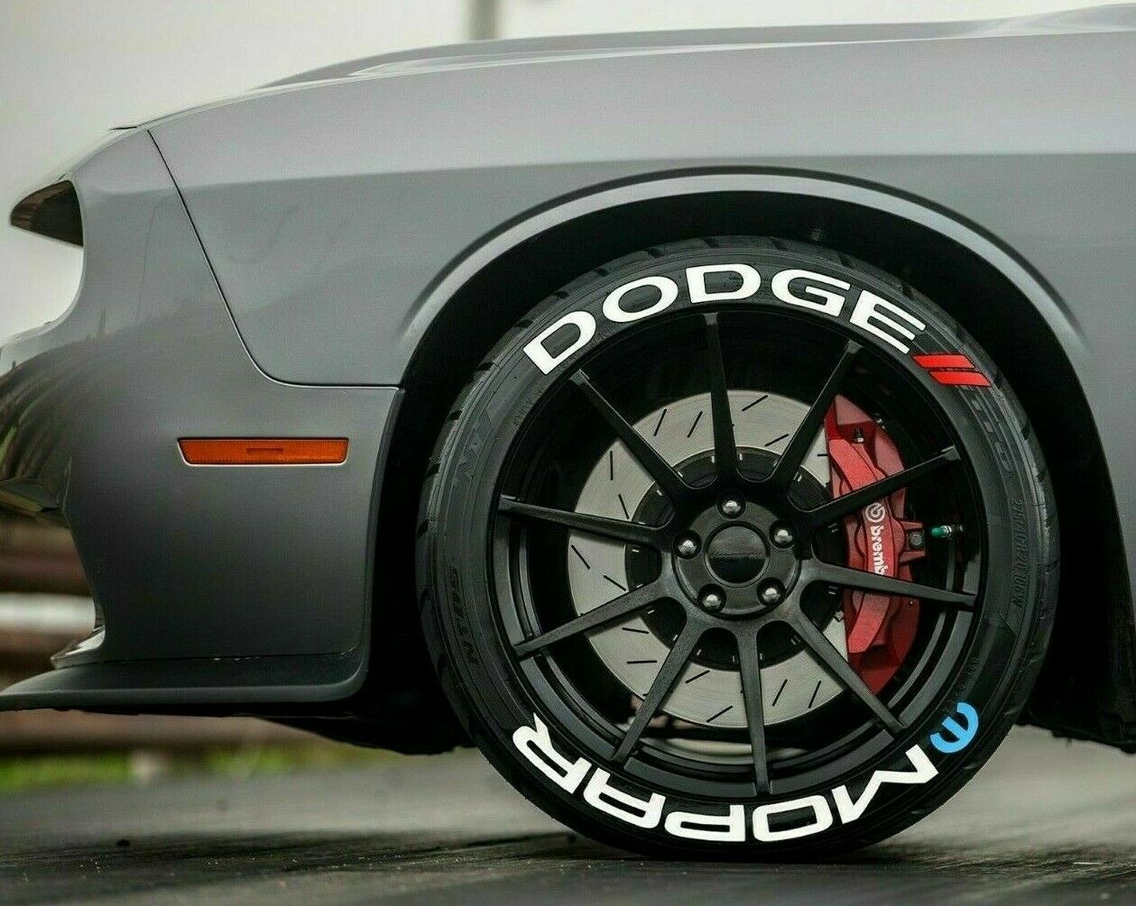 Permanent Tire Lettering Stickers Dodge Mopar set 4 wheels 1.25" for 14" to 24"