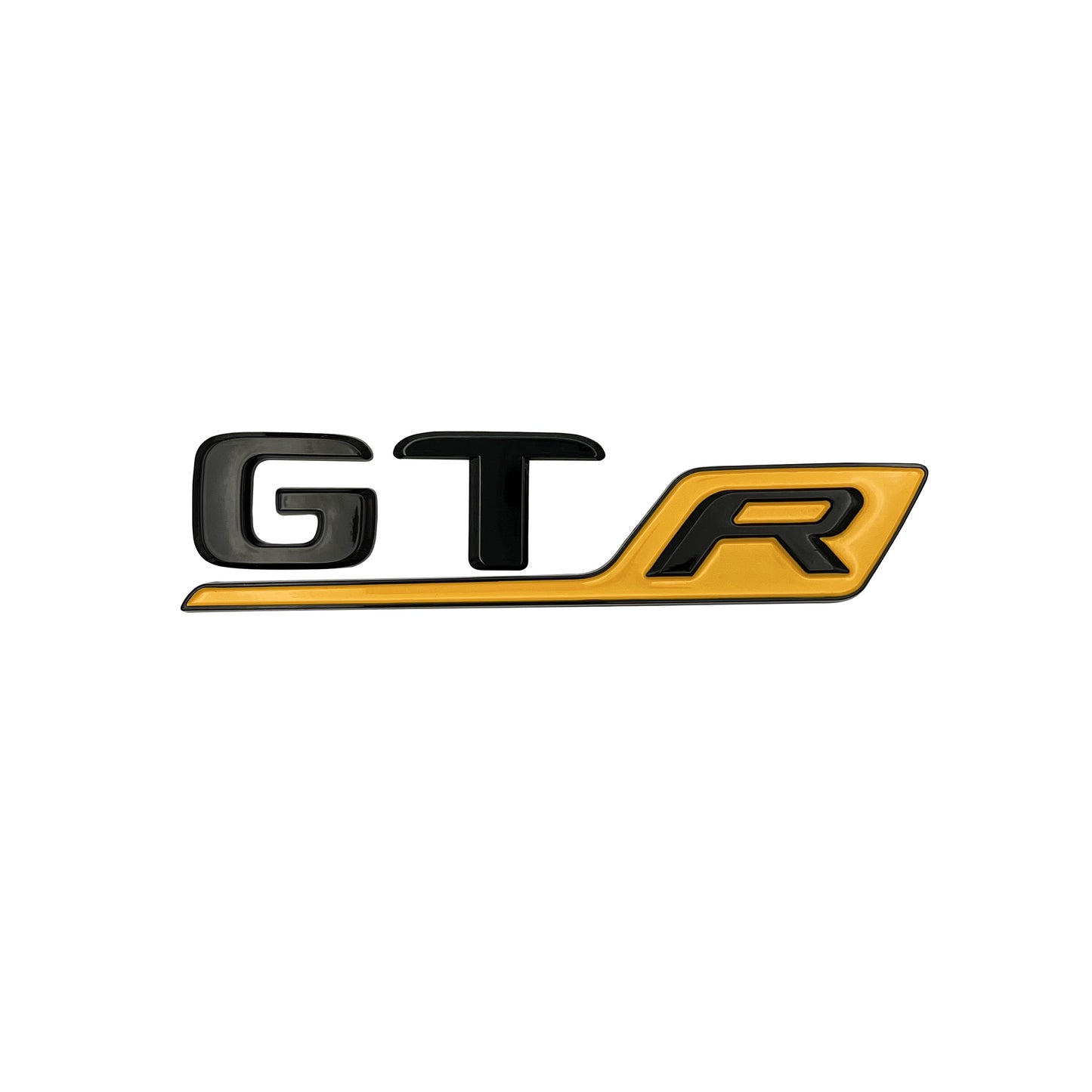 Mercedes Benz GTR GT R OE AMG Emblem Gloss Black Yellow 3D Trunk Rear Badge