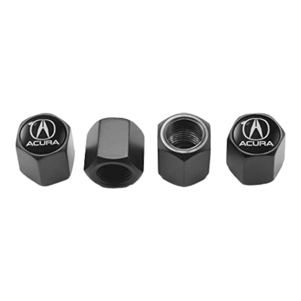 4x Black aluminium Tire Air Valve Cap For Most Acura Cars, Trucks & SUVs