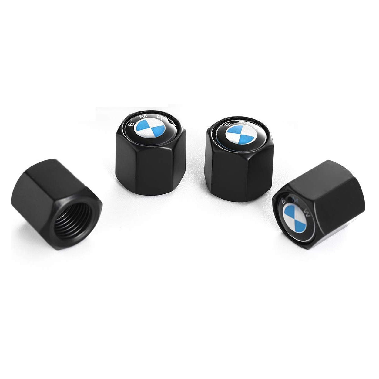 4x Black aluminium Tire Air Valve Cap For Most BMW Cars, Trucks & SUVs