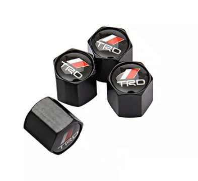 4x Black aluminium Tire Air Valve Cap For Most Toyota TRD Cars, Trucks & SUVs