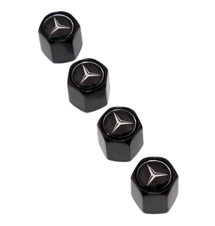 4x Black aluminium Tire Air Valve Cap For Most Mercedes-Benz Cars, Trucks & SUVs