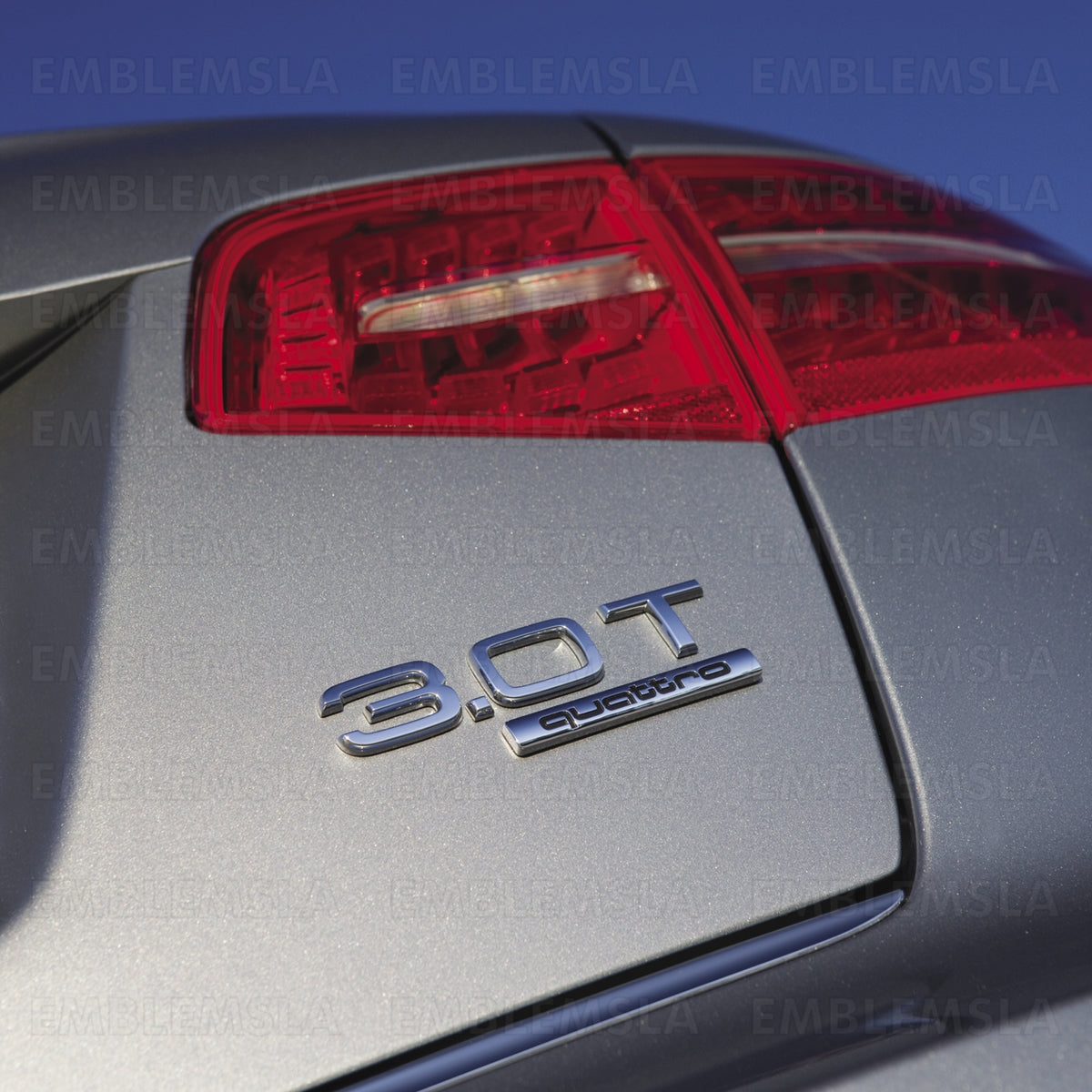Audi 3.0T Matte Black Emblem Rear Trunk 3D Badge Nameplate Compact S Line OEM A6
