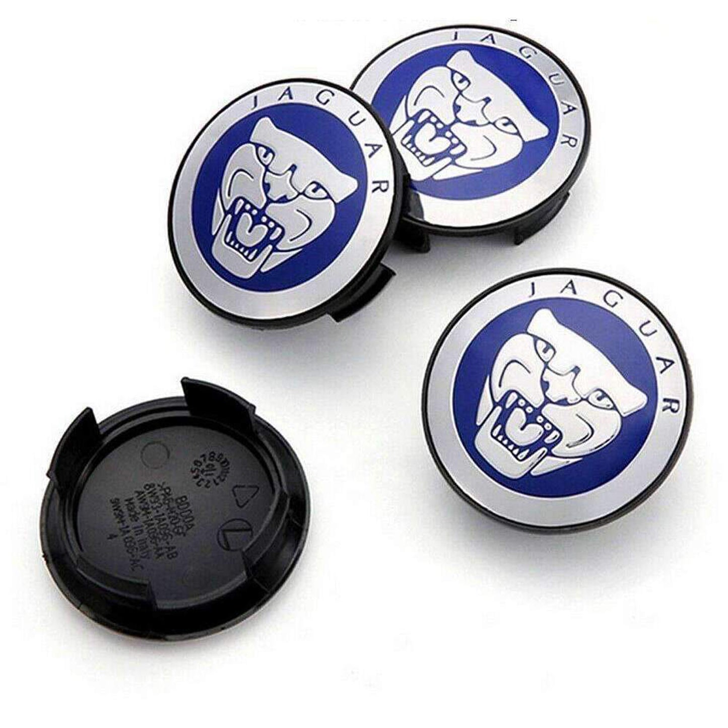 Jaguar Set Of 4 Blue Wheel Center Cap 59mm