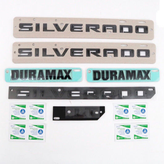 2019-2022 Chevrolet Silverado LT Duramax Black Emblem Kit Black OEM GM