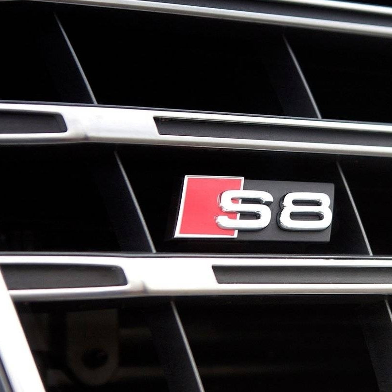 Audi S8 Front Grill Emblem Chrome fit A8 S8 Hood Grille Badge Nameplate OE Spec