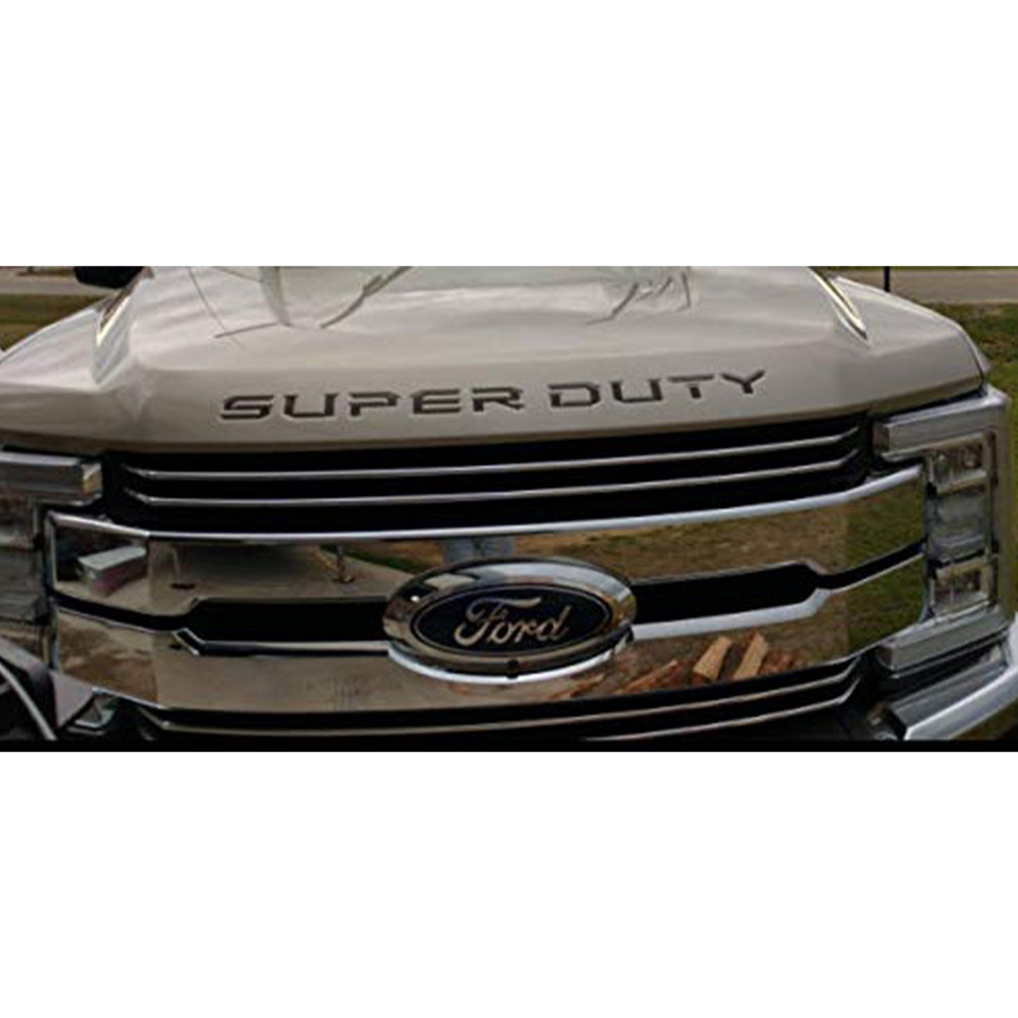 2017-2021 Ford Super Duty F-250 F-350 Front Hood Inserts Letters Emblem Matte Black