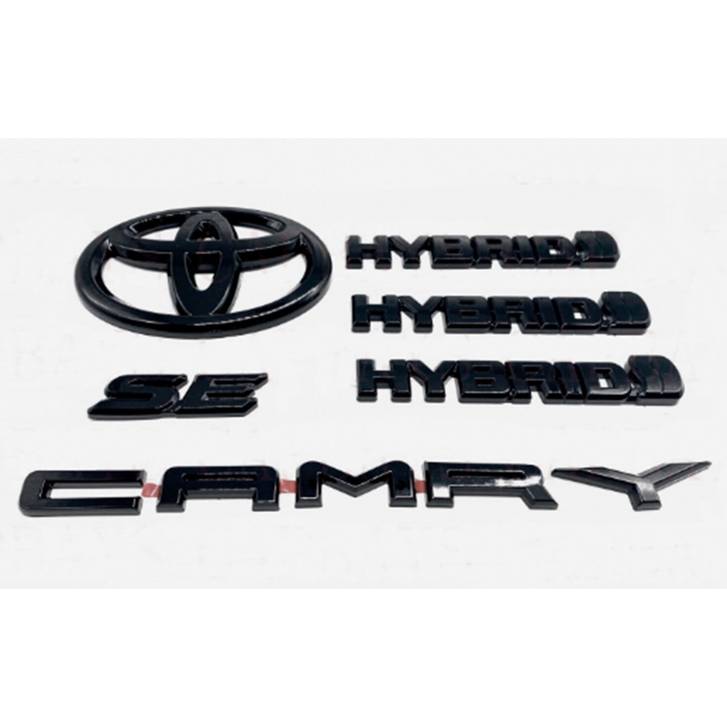 2018-2022 Toyota Camry Se Hybrid 6pcs Gloss Black Out Overlay Emblem Badge