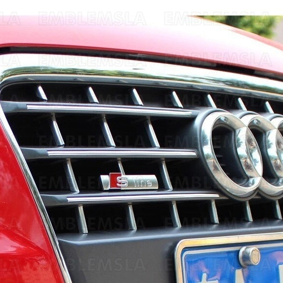 Audi S LINE Grill Emblem Front Hood Grille Badge for A3 A4 A5 A6 A7 Q3 Q5 Q7