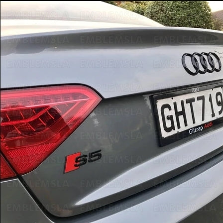 Audi S5 Gloss Black Emblem 3D Badge Rear Trunk Lid S Line Logo A5 S5