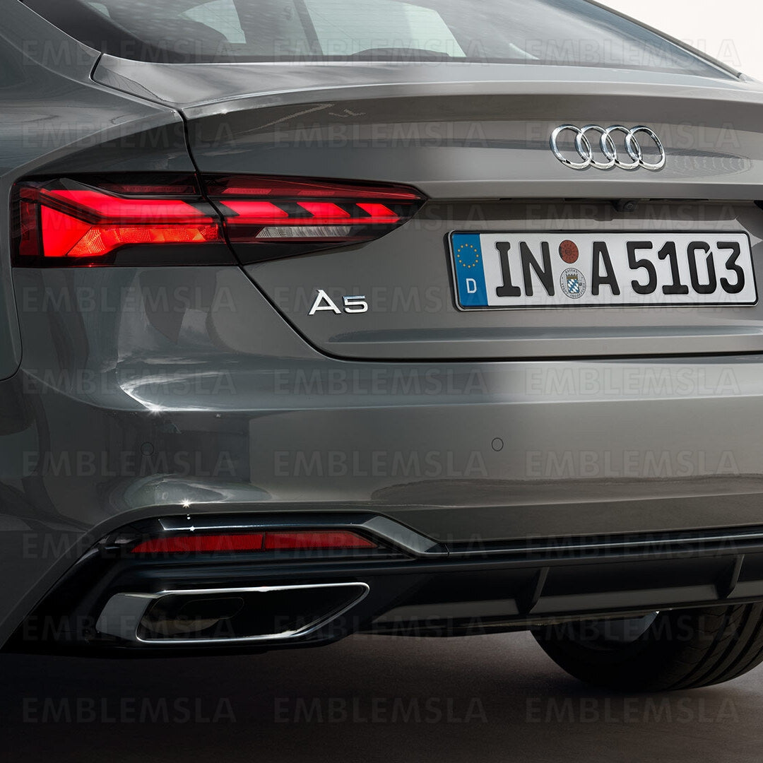 Audi A5 Gloss Black Emblem 3D Rear Trunk Lid Badge OEM S Line Logo Nameplate