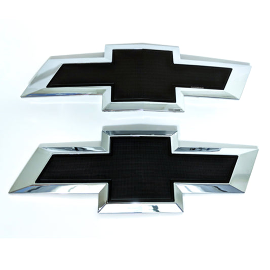 Chevrolet Chevy Silverado 1500 2500HD 3500HD Black Front Rear Tailgate Bowtie Emblem Set