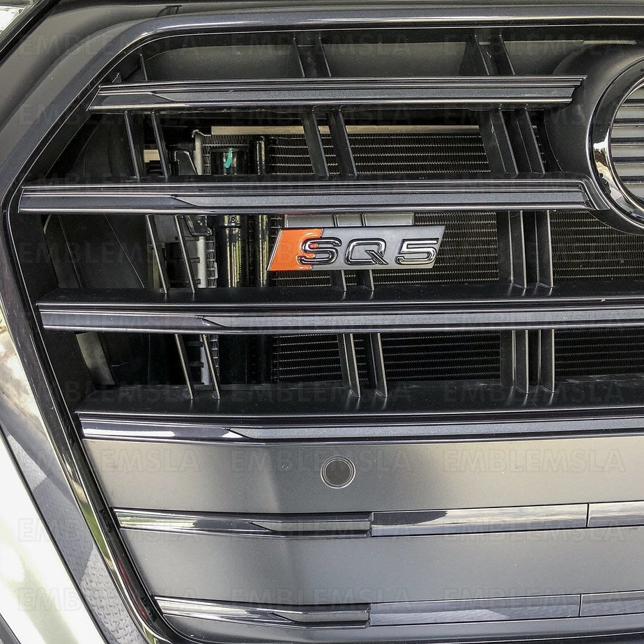 Audi SQ5 Front Grill Emblem Gloss Black for Q5 SQ5 Hood Grille Badge Nameplate