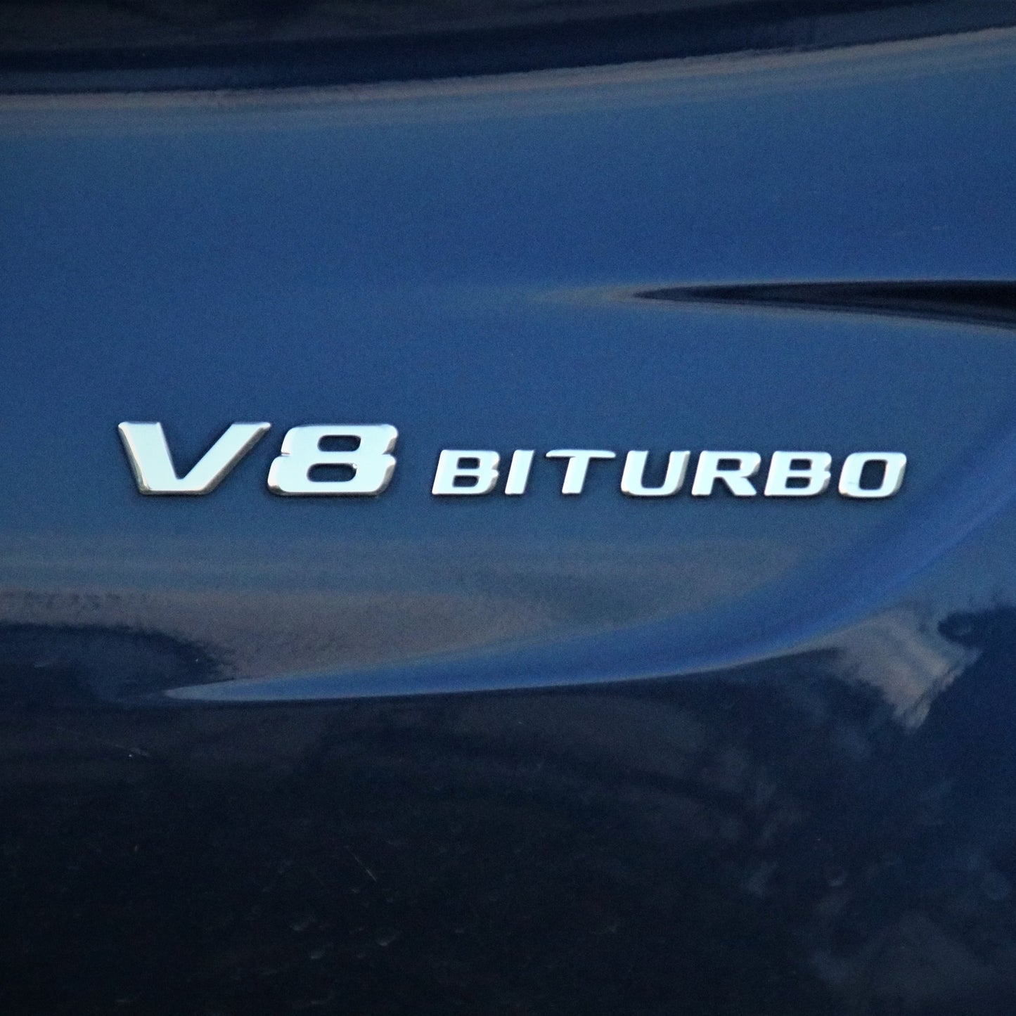 Mercedes Benz AMG CL63 E63 OEM NEW V8 BiTurbo Emblem Side Fender 3D Chrome Badge