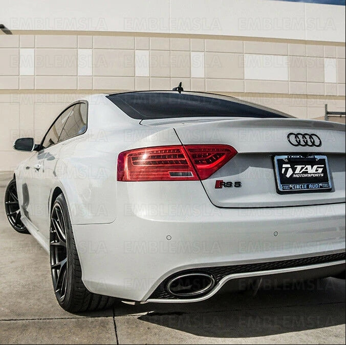 Audi Rings Matte Black Trunk Lid Badge Logo Emblem Rear for A1 A3 A4 S4 A5 S6 A6 203 mm 193mm