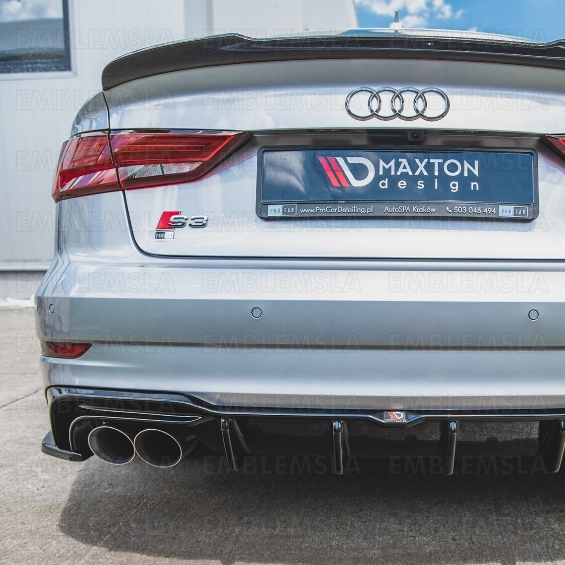 Audi S3 Emblem Chrome 3D Badge Rear Trunk Lid for S Line OEM Logo Nameplate A3