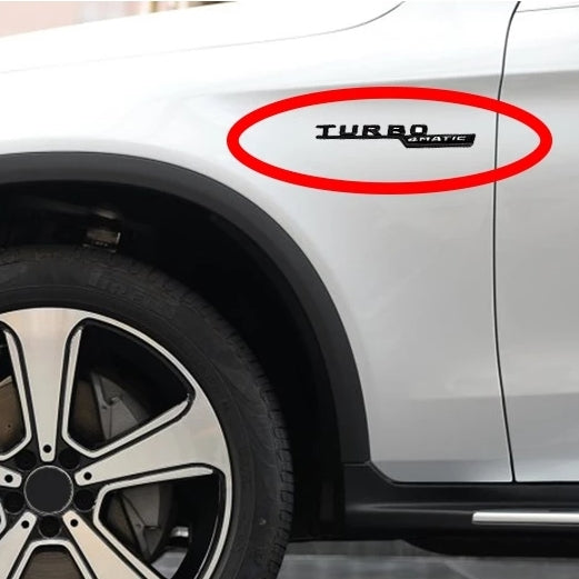 2014-2016 Mercedes Benz AMG TURBO 4MATIC Emblem Matte Black Side Fender 3D Badge