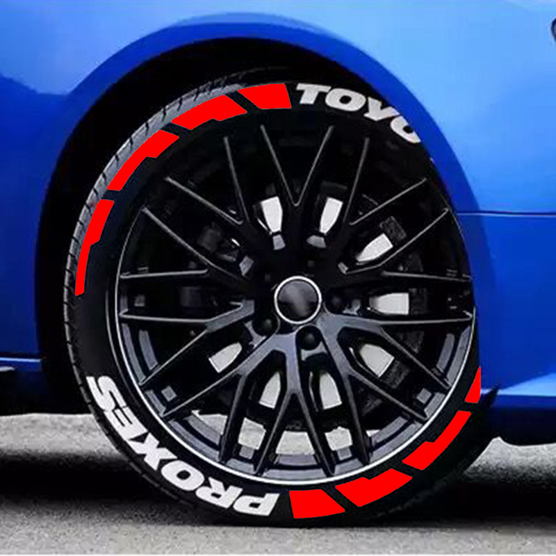 Permanent Tire Lettering Stickers Toyo Tires Proxes set 4 wheels 32mm for 14" to 22"