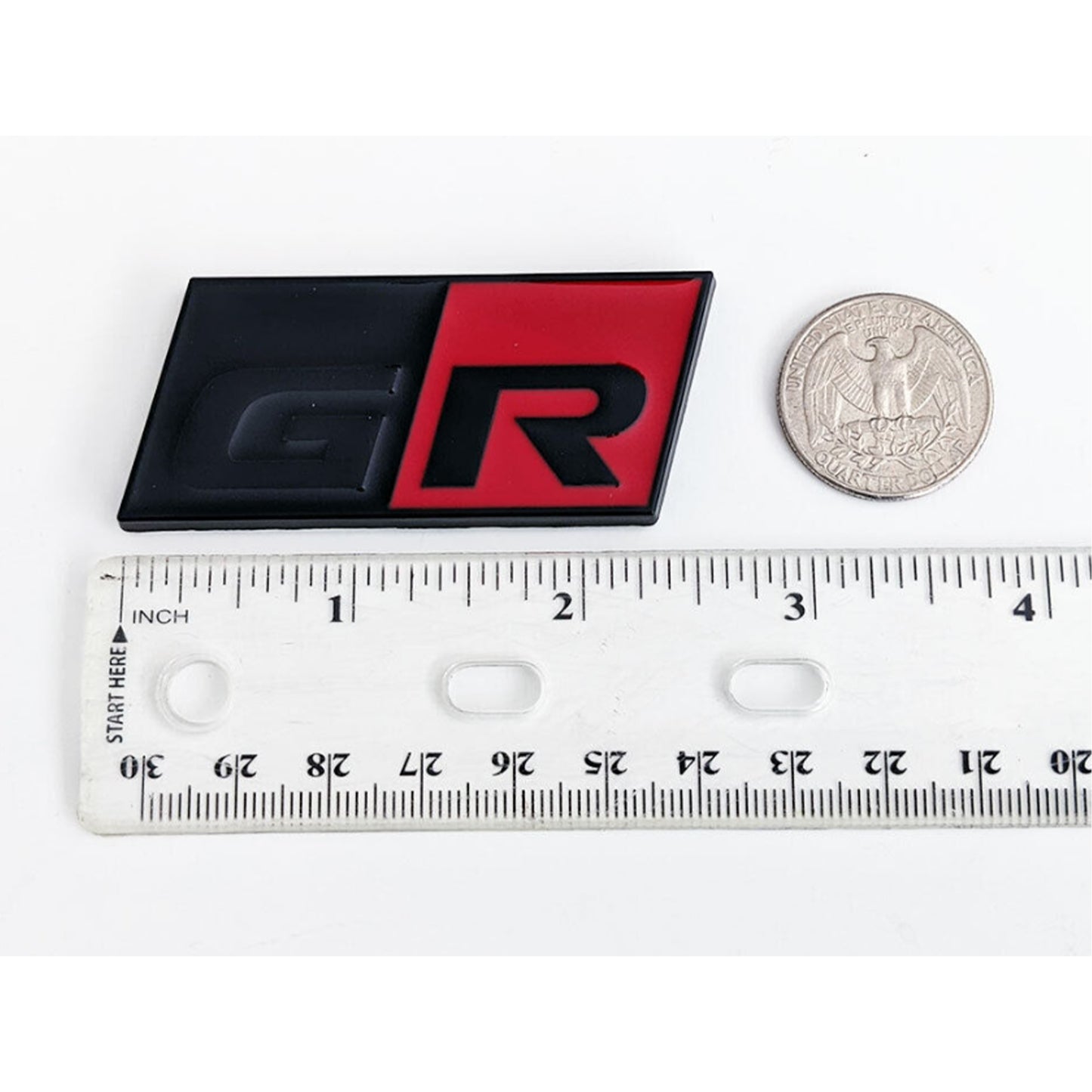 Toyota GR Letter Trunk Rear Bumper Liftgate Emblem Badge Logo Sport Black & Red