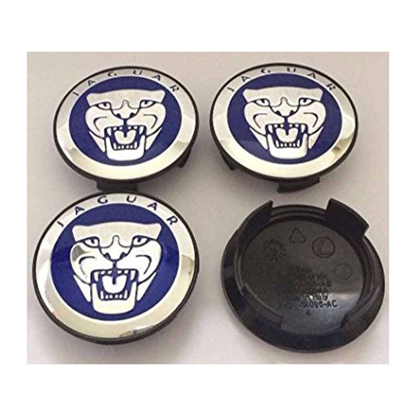 Jaguar Set Of 4 Blue Wheel Center Cap 59mm