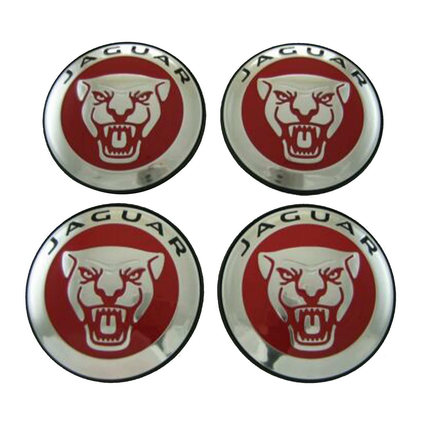 Jaguar XJ XK XF XE F-Type E-Pace Genuine SET OF 4 Growler Red Wheel Center Caps