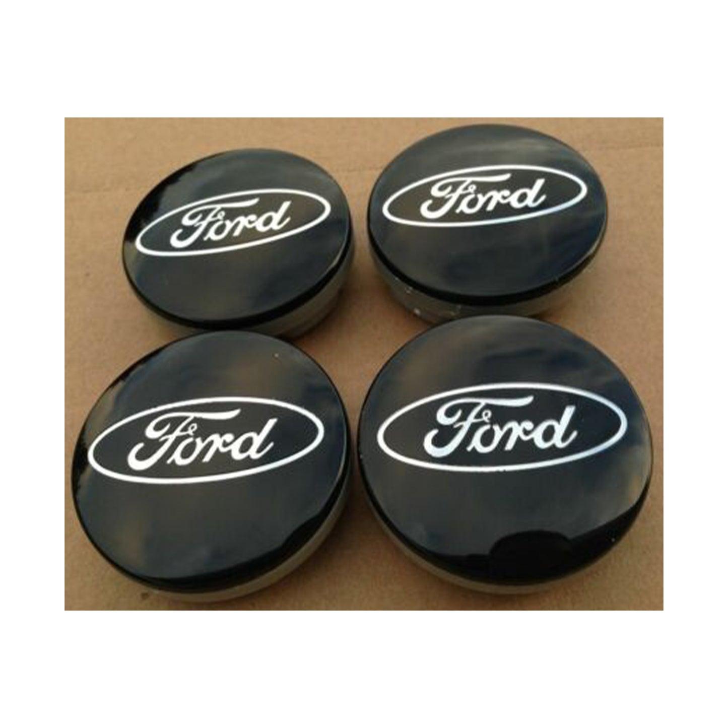 Ford Set of 4 Wheel Center Caps Black 54mm Rim Emblems Hubcaps Cover Logo 2 1/8"
