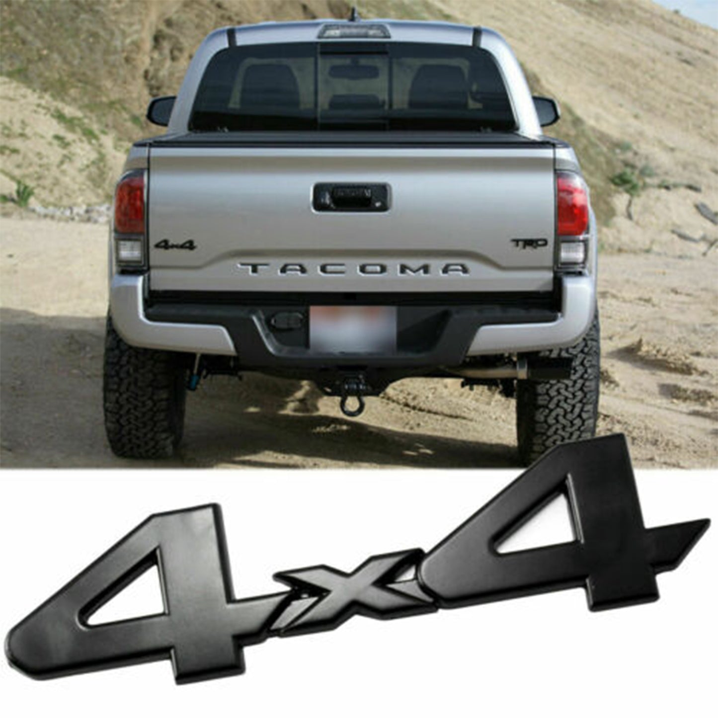 Toyota Tacoma Tundra Van Black 4X4 Logo Badge Trunk Fender Emblem Sticker