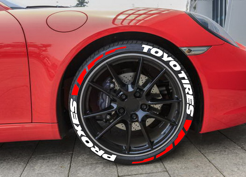Permanent Tire Lettering Stickers Toyo Tires Proxes set 4 wheels 32mm for 14" to 22"