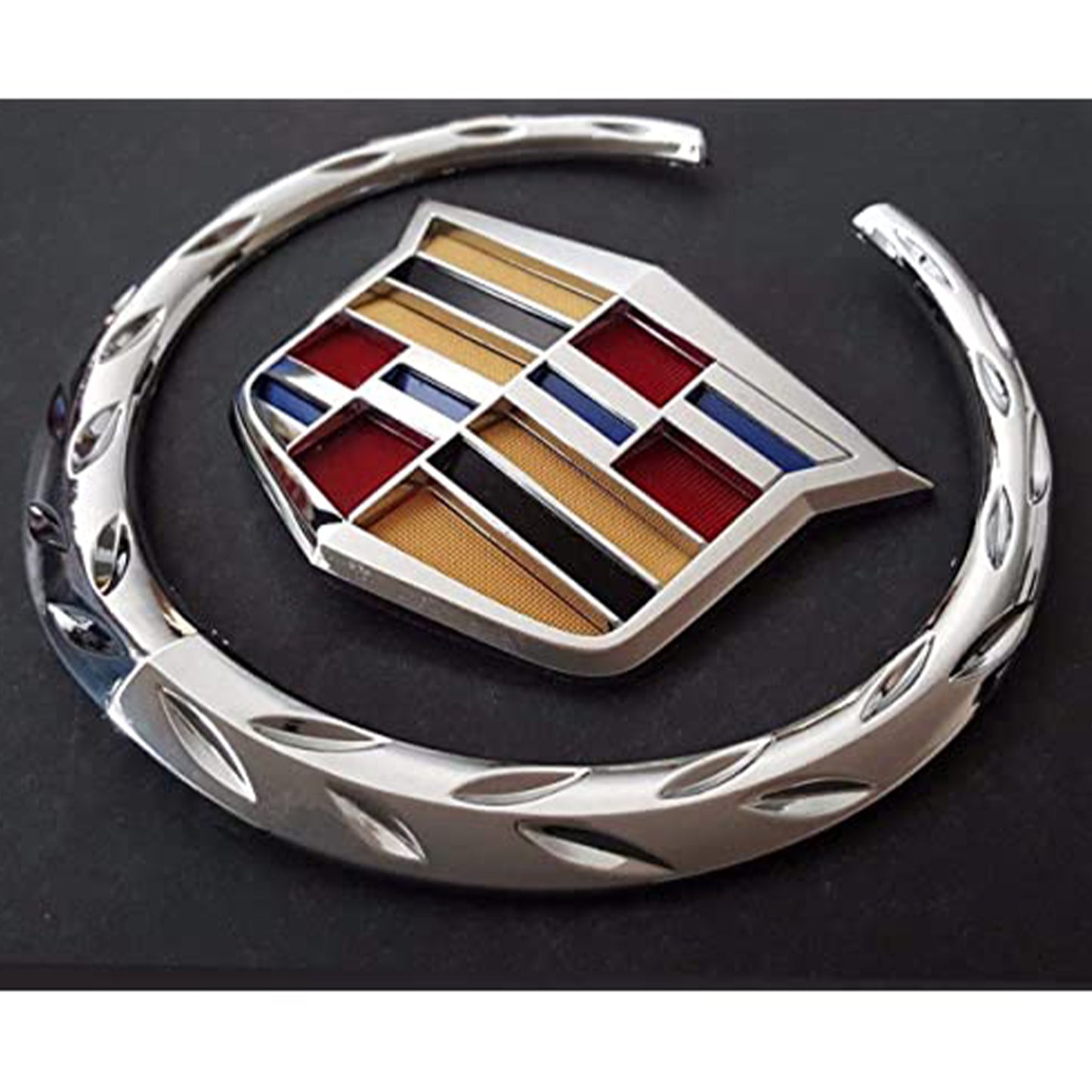 Cadillac Front Grille 6" Emblem Hood Badge Logo Chrome Color Symbol Ornament
