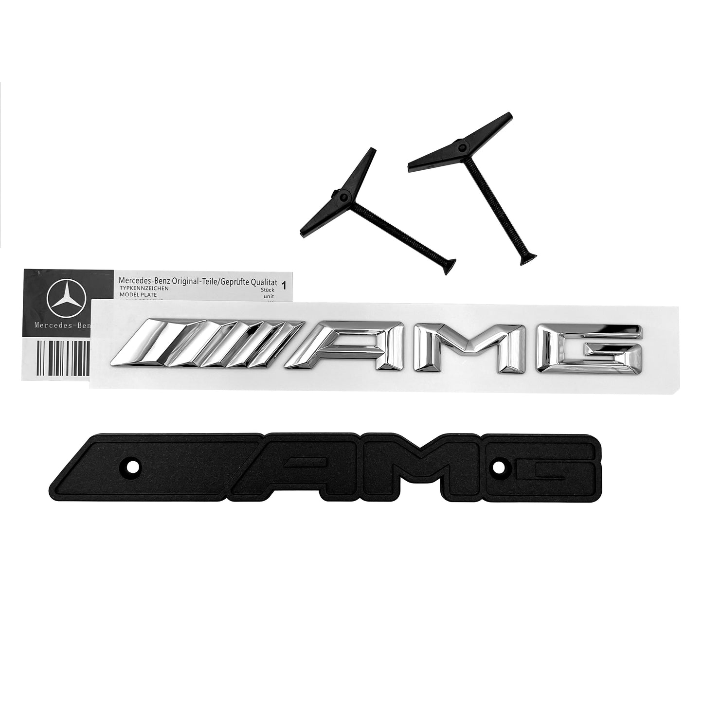 2014+ Mercedes Benz A C E S CL SL GL AMG Emblem Chrome Front Grille OEM 3D Badge