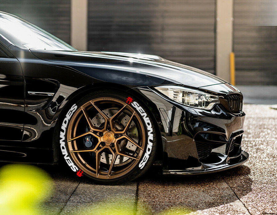 Permanent Tire Lettering Stickers Send Nudes set 4 wheels 32mm for 14" to 22"