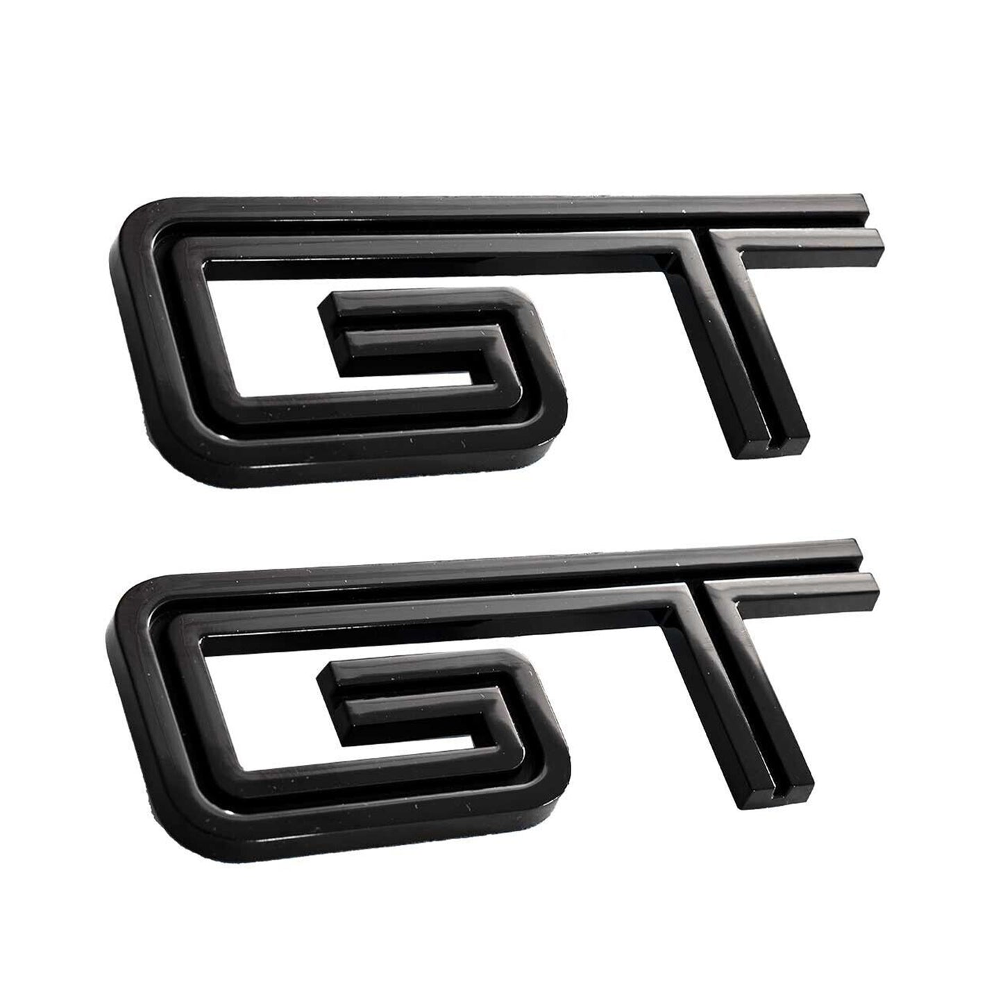 2005-2010 Ford Mustang GT 4.5" Gloss Black Fender Trunk Emblems Badges Pair