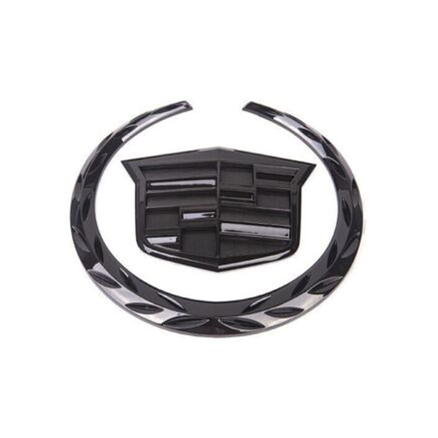 Cadillac Black Front Grille Hood 6" Emblem Ornament Badge Logo Symbol Glossy