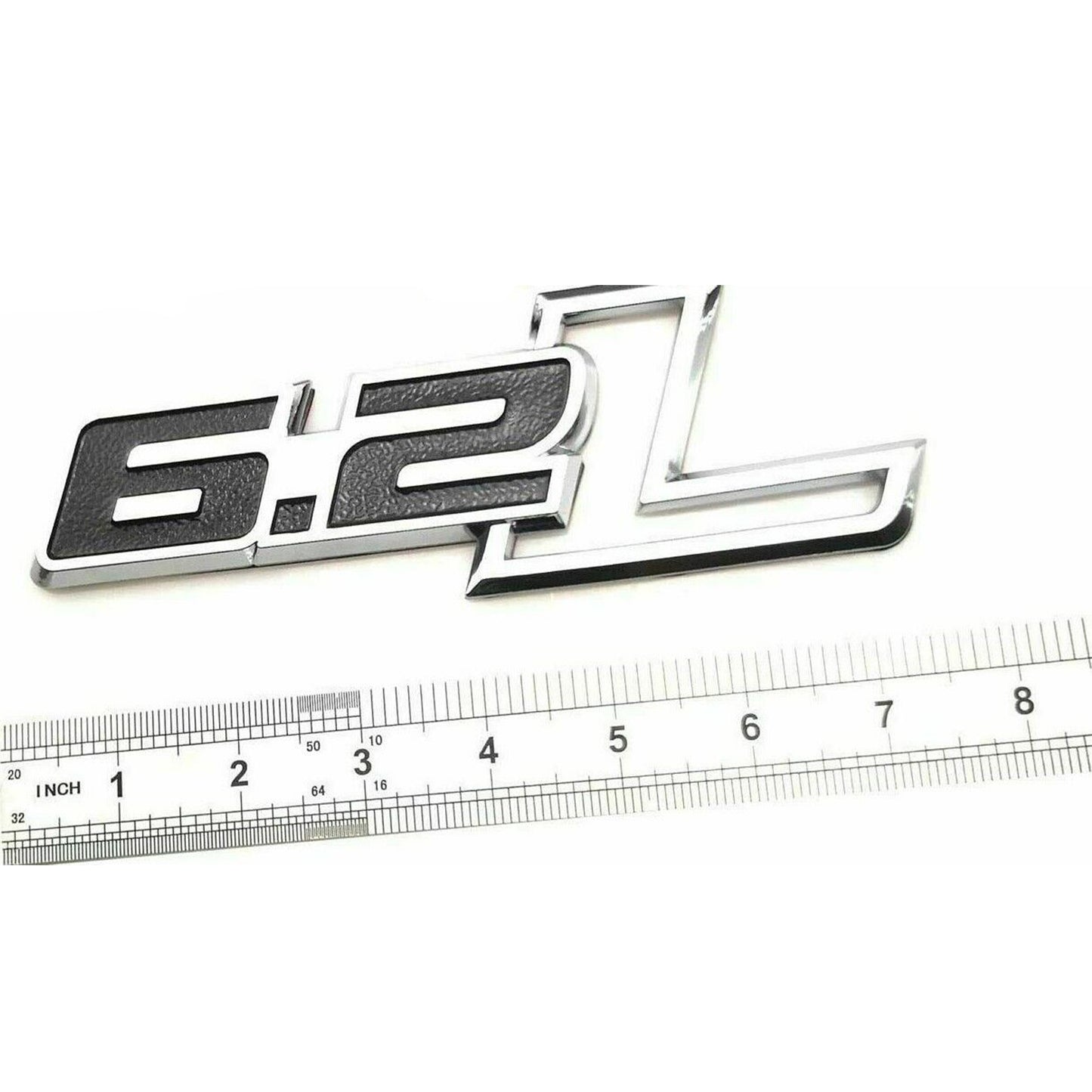 Ford Sierra Camaro Chevy Silverado F250 350 2x6.2L Chrome Black Badge Emblem Fits GMC
