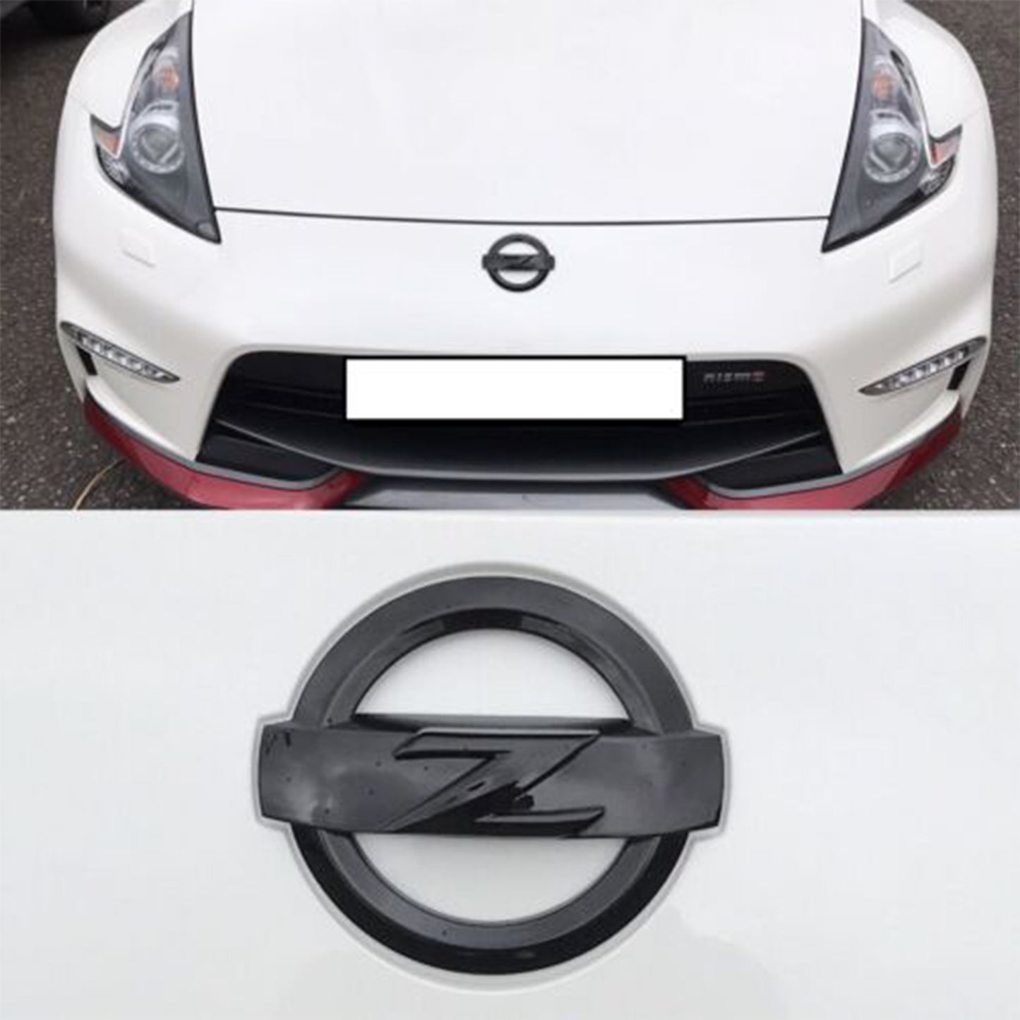 Nissan 2x 370z High Gloss Black Front + Rear Z Logo Emblem Badge 370 Z Fairlady Bodykit Matte Black