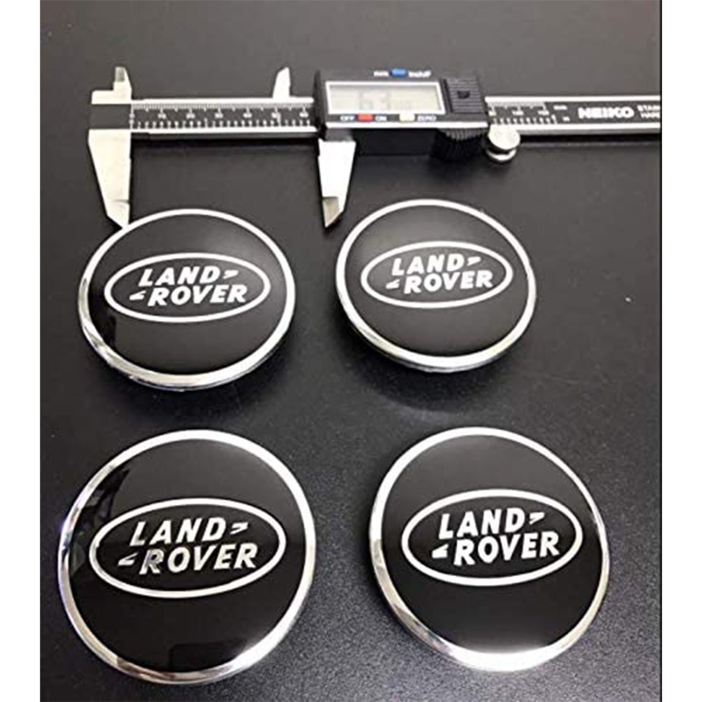 Range Rover Set Of 4 Land / Wheel Center Hub Caps HSE Land Rover Black