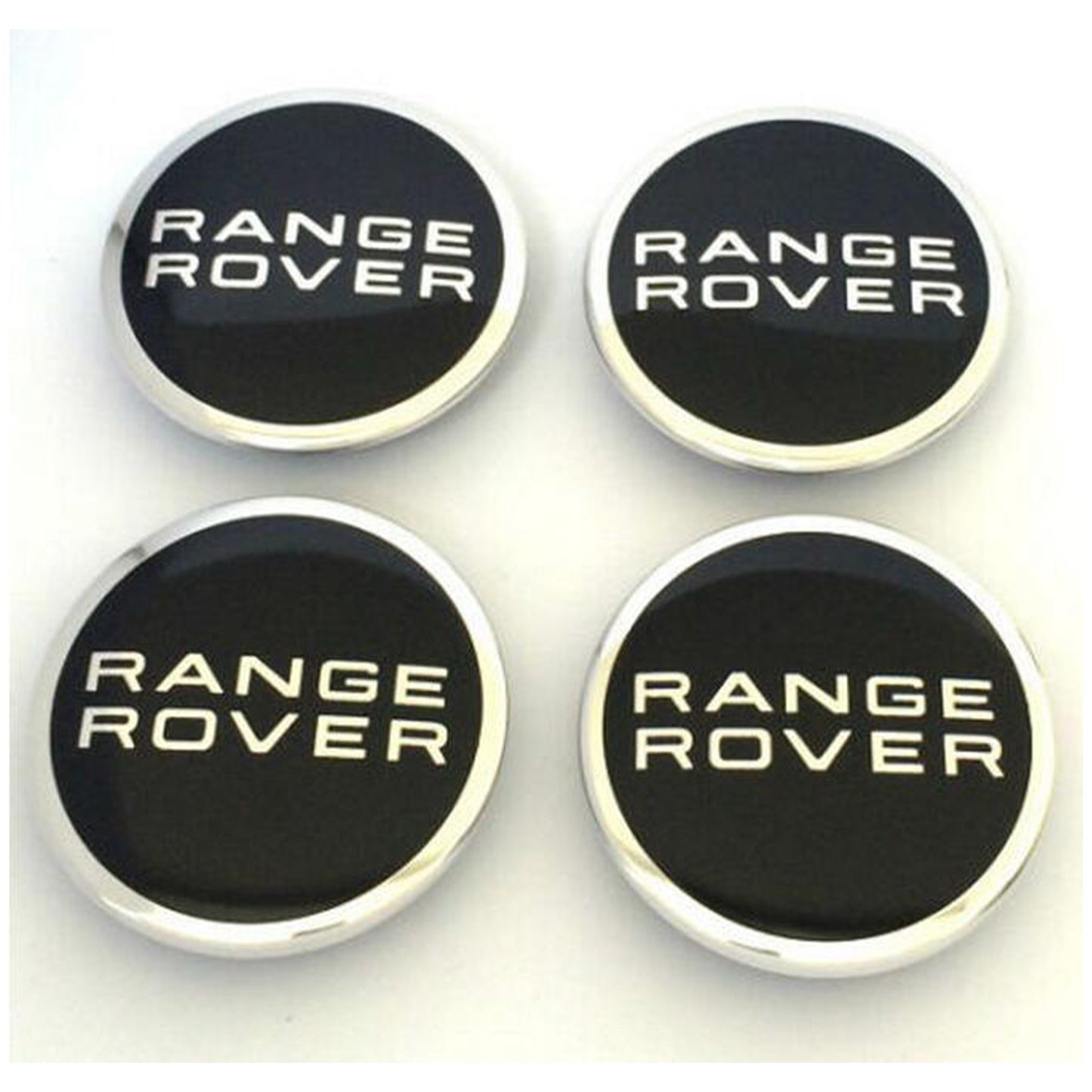 Range Rover 4pcs Black Chrome Wheel Center Caps 63mm Emblem Hubcap Cover Fit