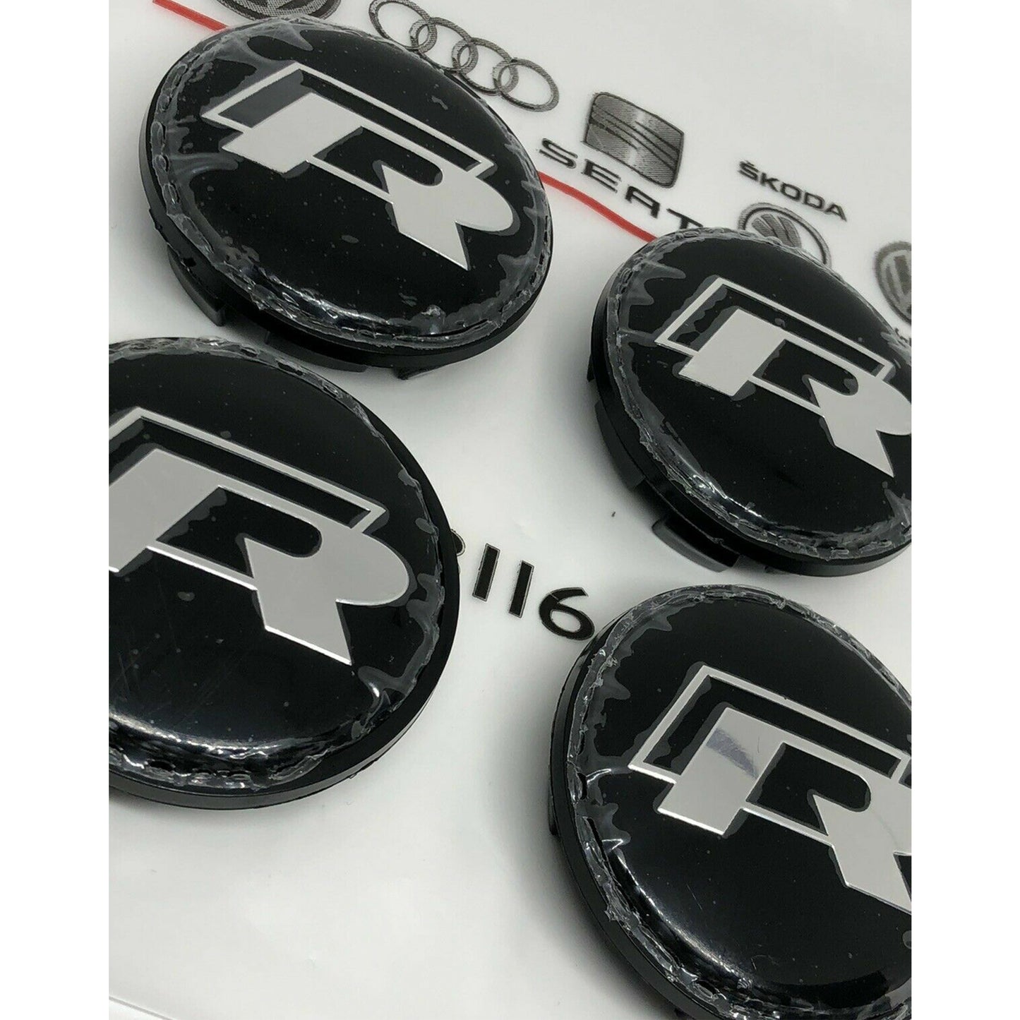 Volkswagen 4PC OEM VW Genuine R Line Center Caps New R-line Wheel Rim