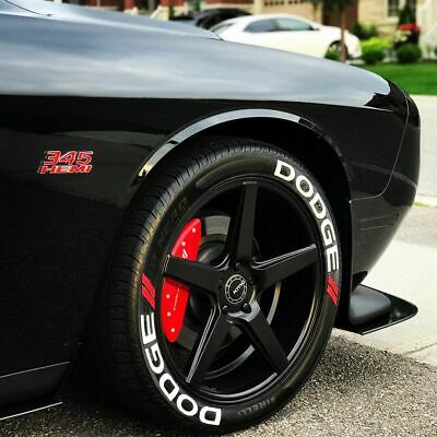 Permanent Tire Lettering Stickers Dodge set for 4 wheels 1.25" for 14" to 24"