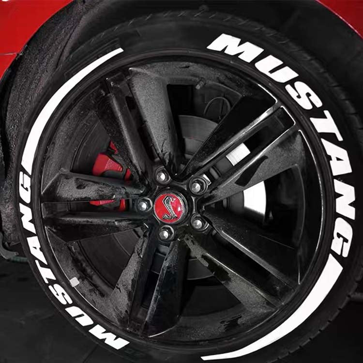 Permanent Tire Lettering Stickers Mustang Stripes 4 wheels 1.07" for 14" to 24"