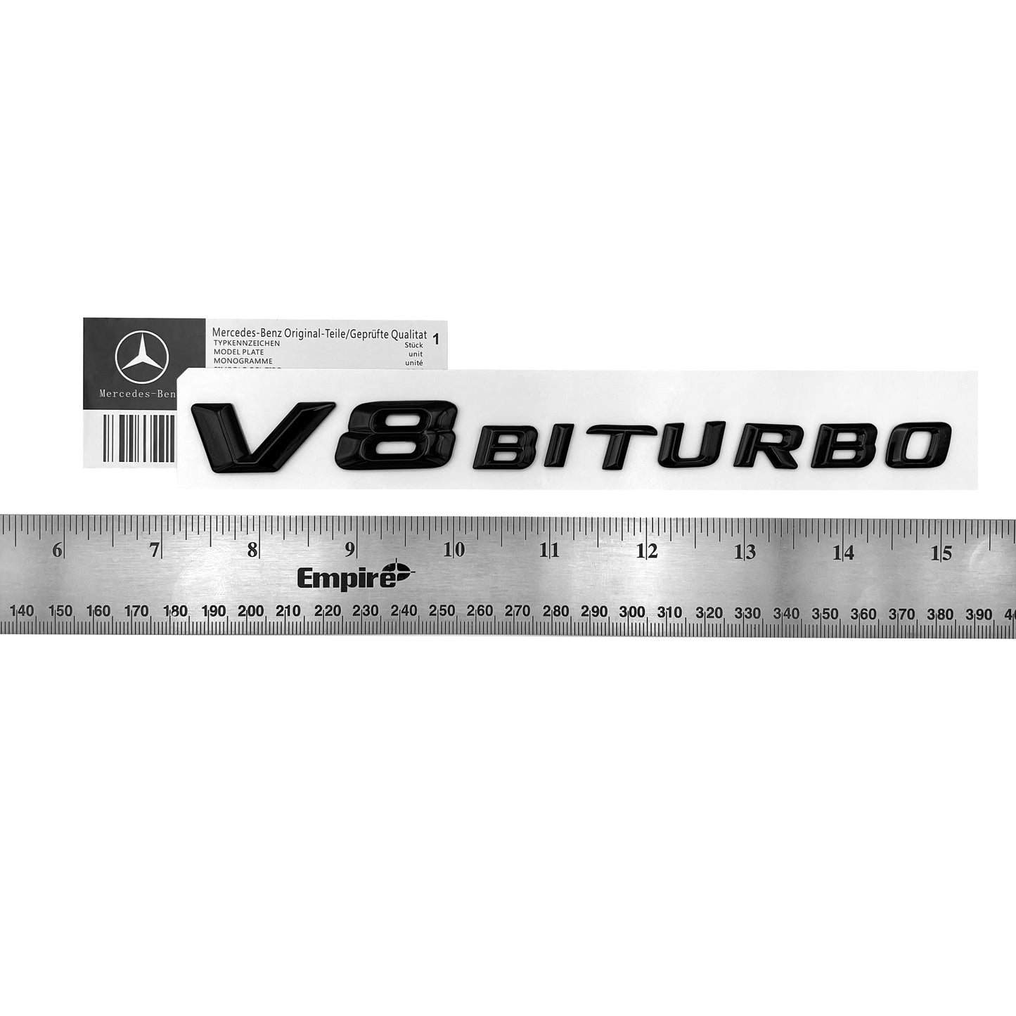 2014-2016 Mercedes Benz E63 OEM AMG V8 BiTurbo Emblem Side Fender 3D Badge Gloss Black