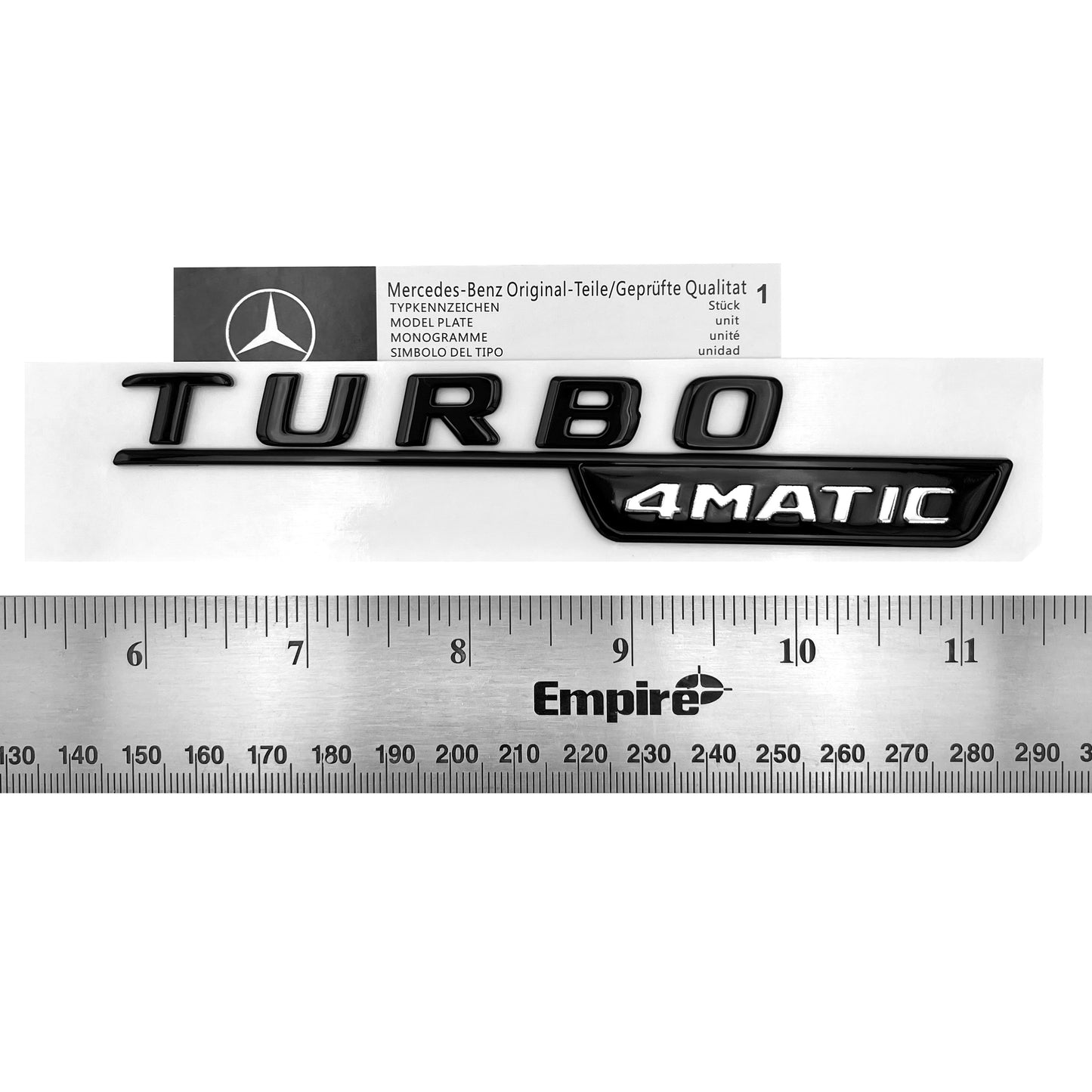 2014-2016 Mercedes Benz AMG TURBO 4MATIC Emblem Matte Black Side Fender 3D Badge