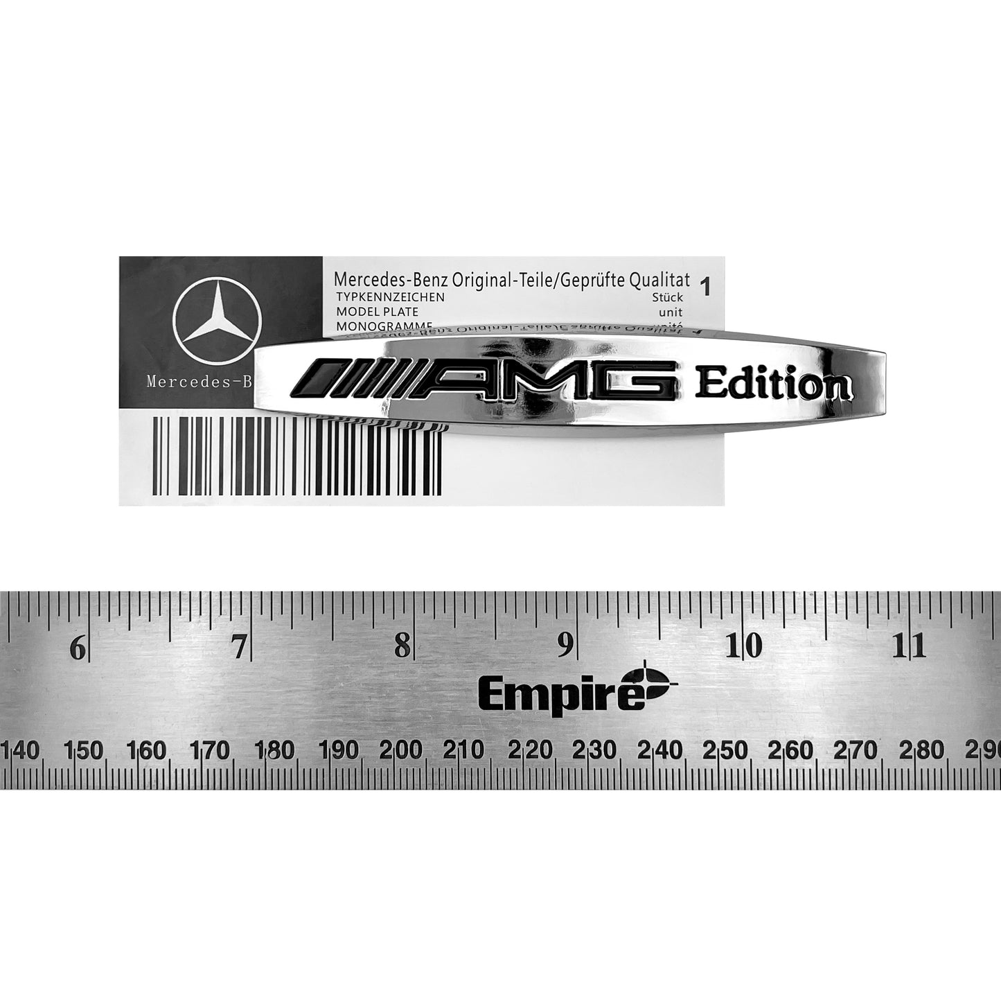 Mercedes Benz AMG Edition Chrome Emblem Metal Side Fender Skirts 3D Badge 2X
